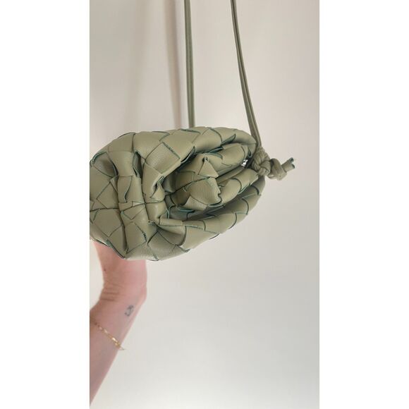 Tiffany & Fred Paris Woven Leather Crossbody Sage Green - Picture 5 of 7